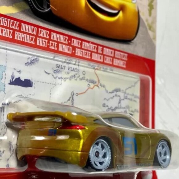 Disney Pixar Cars Cruz Ramirez Dinoco On The Road Gold Metal Series NIP - Picture 4 of 8